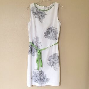 Coldwater Creek Linen Blend Floral Embroidered Shift Dress - Size 14